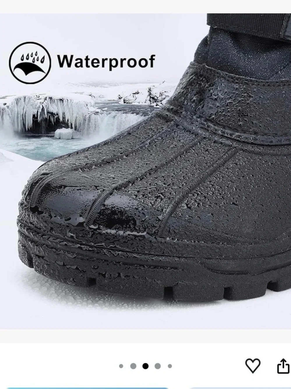 Men's Winter Waterproof Insulated Shell, Comfortable Outdoor Snowboots
